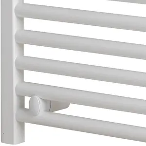 Bray Thermostatic Electric Heated Towel Rail With Timer, Straight, White - W500 x H1200 mm