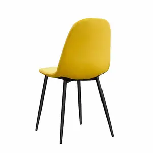 Dining Chair - Metal - L52 x W44 x H86 cm - Yellow/Black