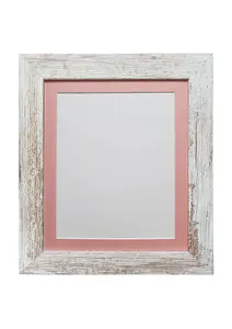 Metro Distressed White Frame with Pink Mount for Image Size A2