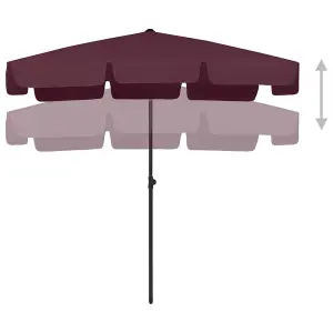 Berkfield Beach Umbrella Bordeaux Red 200x125 cm