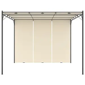 Berkfield Garden Gazebo with Side Curtain 3x3x2.25m Cream