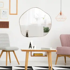 Costway Irregular Wall Mirror W/ Metal Frame Bathroom Asymmetrical Mirror Decorative Vanity Mirror