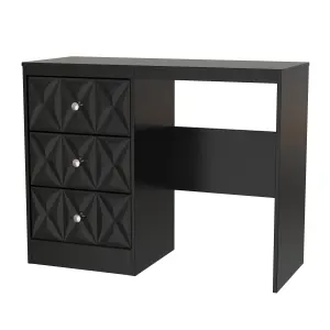 San Jose Ready assembled Black 3 Drawer Desk (H)756mm (W)969mm (D)395mm