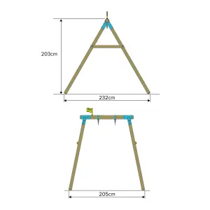 TP Single Compact Roundwood Swing Set - FSC certified