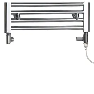 Bray Dual Fuel Heated Towel Rail, Straight, White - W400 x H800 mm