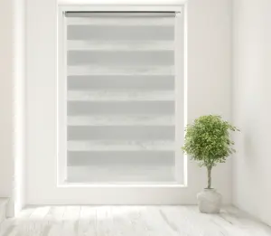 Caecus Blinds Day & Night Zebra Roller Blind Light Grey 180cm x 160cm