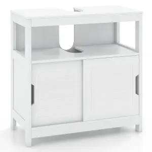 COSTWAY Bathroom Under Sink Vanity Cabinet with 2 Sliding Door