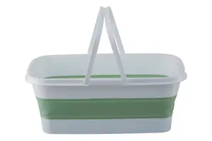 Maison by Premier Averill Collapsible Green White Rectangular Basket