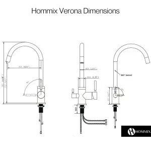 Hommix Ultra UF & Softening Drinking Water Filter with Verona Chrome