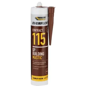 Everbuild Everflex 115 Contract GP Building Mastic, Brown, 285 ml  MASBN(n) (Pack of 12)