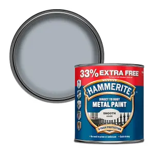 Hammerite HAMMERED Direct to Rust Metal Paint 1L Silver