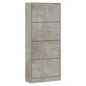 Berkfield Shoe Cabinet Concrete Grey 63x24x147 cm Engineered Wood