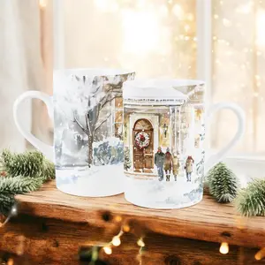 Purely Home Christmas Mug - Festive Snow Scene Gift/Present Ceramic Tea/Coffee Cup