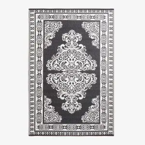 Homescapes Black and White Motif Design Reversible Outdoor Rug