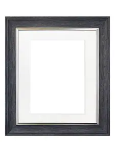 Scandi Charcoal Grey Frame with White Mount for Image Size 4 x 3 Inch