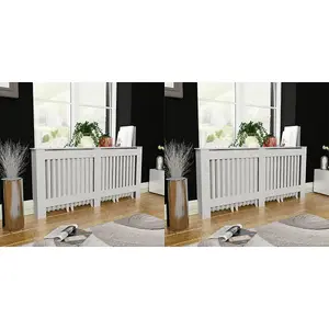 Berkfield Radiator Covers 2 pcs White MDF 172 cm