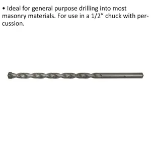 10 x 200mm Rotary Impact Drill Bit for Masonry - Straight Shank Performance Tool