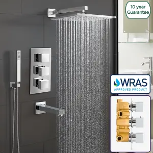 Olive 3 Way Concealed Thermostatic Shower Mixer Valve Slim Head & Bath Filler