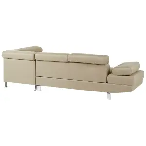 Corner Sofa NORREA Light Beige Fabric Left Hand