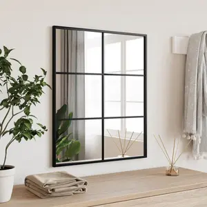 Mikayia Wall Mirror Black 60cm H x 50cm W