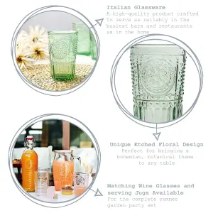 Bormioli Rocco - Romantic Highball Glasses - 340ml - Pack of 4 - Green