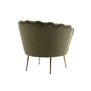 Velvet Sage Green Accent Chair