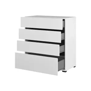 Kross 80cm Chest of Drawers in Crisp White - Sleek Storage Solution for Modern Bedrooms