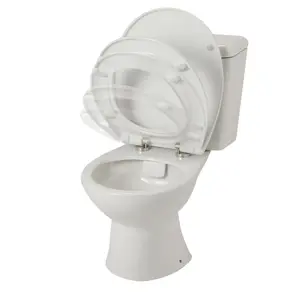 GoodHome Winam White Close-coupled Floor-mounted Toilet & full pedestal basin (W)375mm (H)750mm