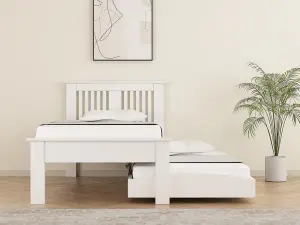 Hendre White Guest Bed With Trundle