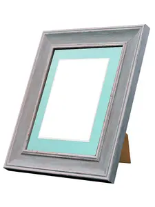 Scandi Distressed Blue Frame with Blue Mount for Image Size A5