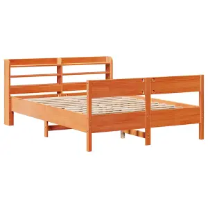 Berkfield Bed Frame without Mattress Wax Brown 140x200 cm Solid Wood Pine