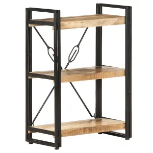 Berkfield 3-Tier Bookcase 60x30x80 cm Solid Mango Wood