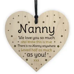 Red Ocean Nanny Gifts For Mothers Day Birthday Novelty Wooden Heart Gift For Her Nanny