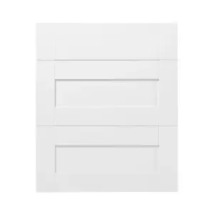 GoodHome Alpinia Tongue & groove Matt white Drawer front, Pack of 3 (H)715mm (W)597mm (T)18mm