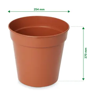 Verve Lei Terracotta Plastic Grow pot (Dia) 25.4cm, (H)27cm, 8.7L