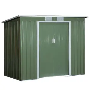 Outsunny 7 x 4ft Metal Garden Storage Shed w/ Double Door & Ventilation Green