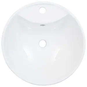 Wash Basin with Overflow 46.5x18 cm Ceramic White