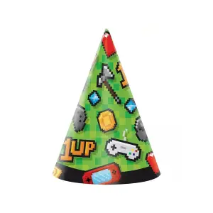 Creative Party Game Controller Party Hat (Pack of 8) Multicoloured (One Size)