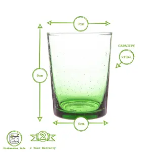 Nicola Spring - Meknes Recycled Glass Tumblers - 215ml - Green - Pack of 6