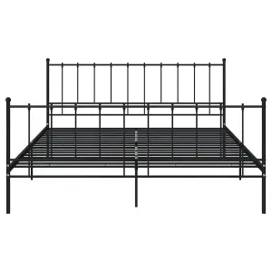 Berkfield Bed Frame Black Metal 200x200 cm