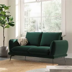 Obriel Forest Green Velvet Sofa, 2-Seater - Daals - Sofas