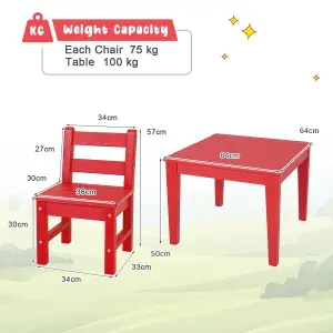 Costway 3-Piece Kids Table & Chairs Set Toddler Activity Table Desk Chairs Waterproof