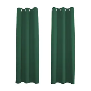 Forest Green Blackout Curtains - Dark Thermal Eyelet - 46 x 63 Drop - 2 Panel