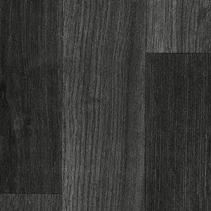 Black Modern Wood Effect Anti-Slip Vinyl Flooring For Kitchen, Bathroom, 2.0mm Thick Vinyl Sheet-4m(13'1") X 4m(13'1")-16m²