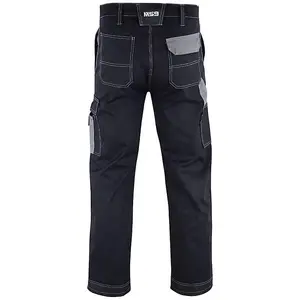 MS9 Mens Cargo Combat Work Working Trouser Trousers Pants Jeans with Multifuncational Pockets, Black - 36W/30L