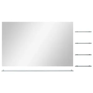 Berkfield Wall Mirror with 5 Shelves Silver 100x60 cm