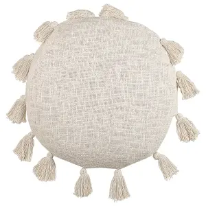 Set of 2 Cushions MADIA Cotton 45 x 45 cm Solid Light Beige