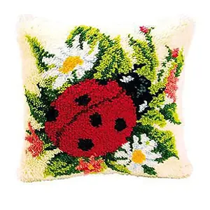 L/HK CUSH LADYBIRD - Latch Hook Kit: Cushion: Ladybird - Vervaco