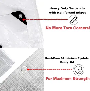 Clear Waterproof Tarpaulin Heavy Duty 100GSM Multi-Purpose Tarp UV Protection DustRain Snow Resistant Transparent Cover 10mx10m