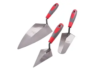 Faithfull Brick Trowel Set of 3 Soft Grip Handles